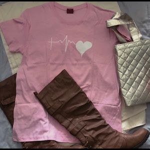 NWOT Cross to Heart Beat T-shirt